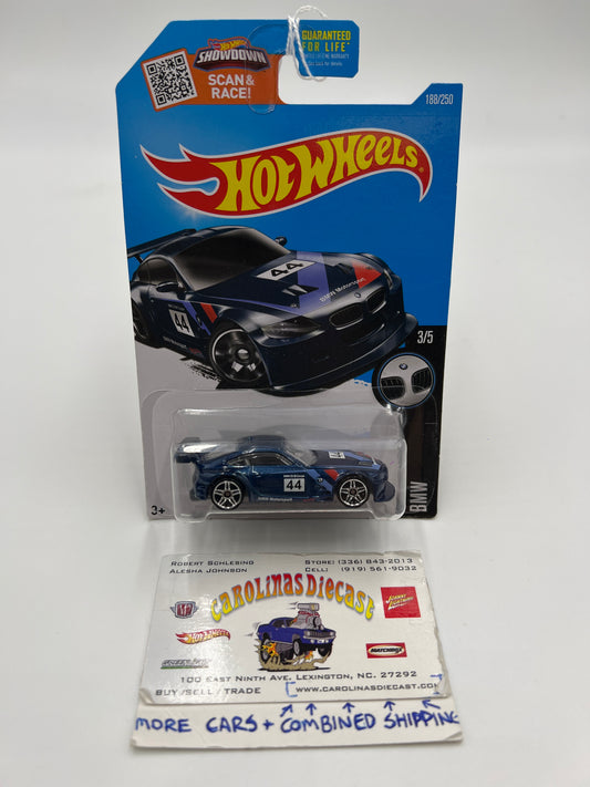 2016 Hot Wheels BMW #188 BMW Z4 M Motorsport Dark Blue 109C