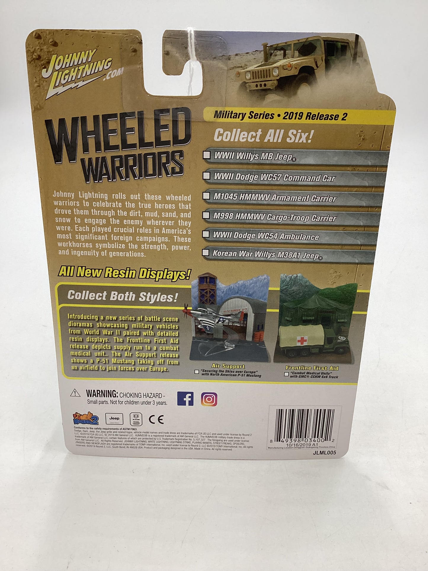 Johnny Lightning Wheeled Warriors WWII Dodge WC57Command Car 219B