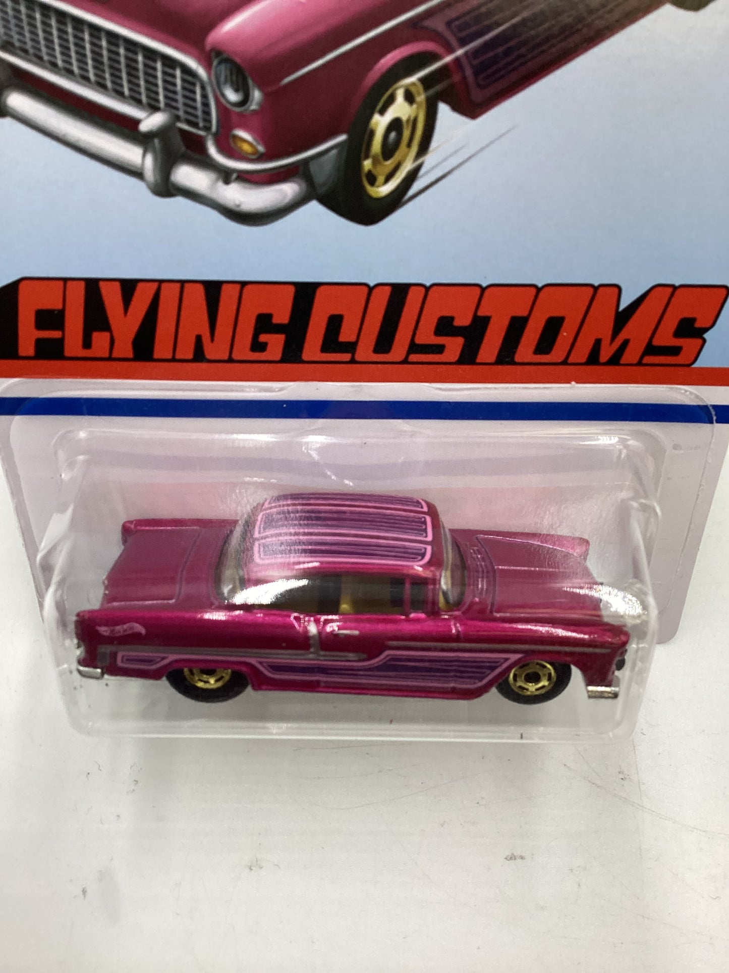 Hot Wheels Target Exclusive Flying Customs 55 Chevy Pink