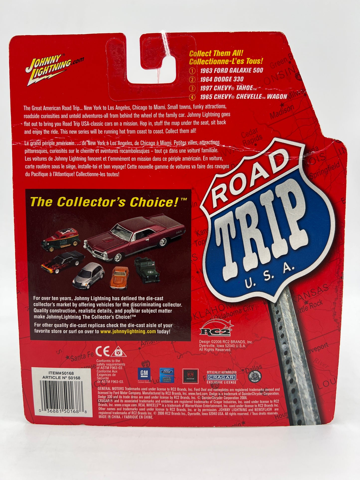 Johnny Lightning Road Trip USA #3 1997 Chevy Tahoe Red Card Not Perfect