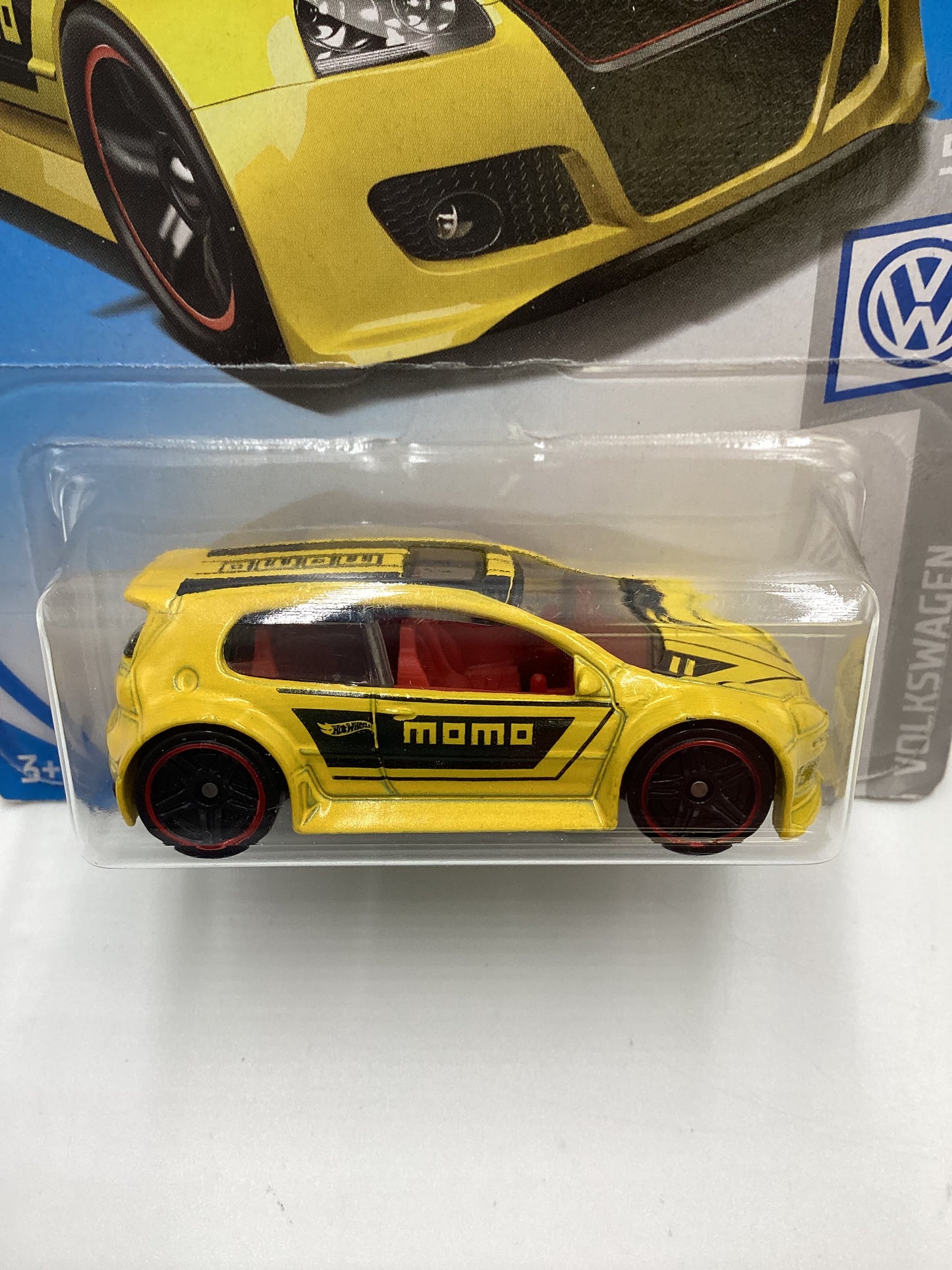 2019 Hot Wheels #19 Volkswagen Golf GTI Yellow Momo 96B