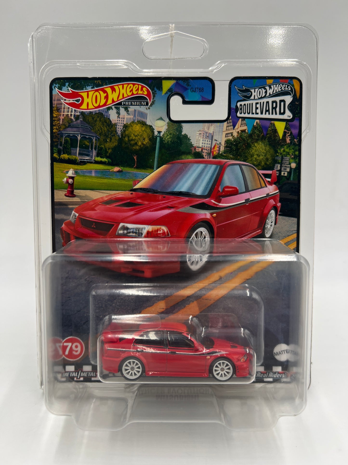Hot Wheels Premium Boulevard #79 Mitsubishi Lancer Evolution VI Red W/Protector