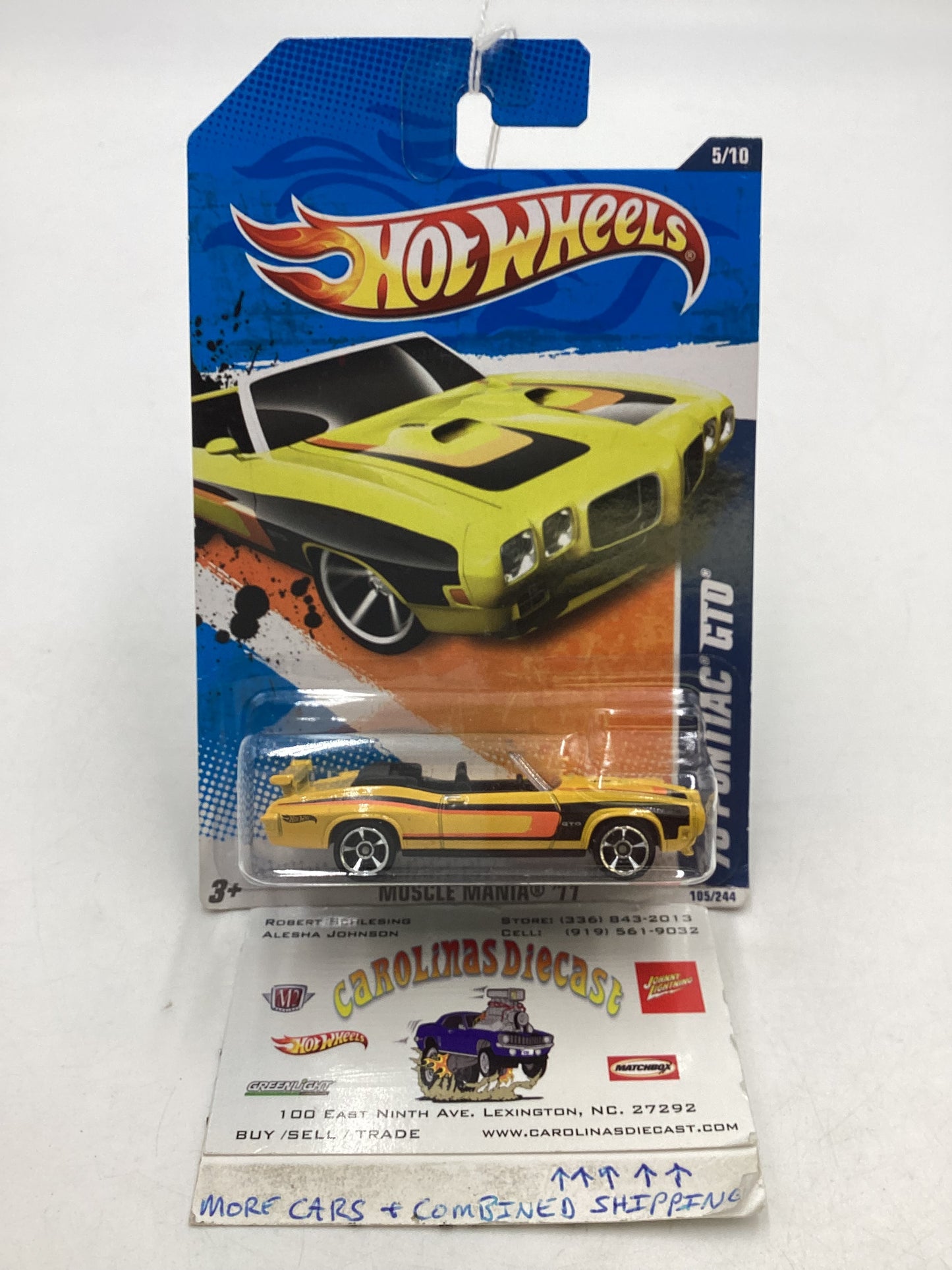 2011 Hot Wheels #105 70 Pontiac GTO Yellow 47i