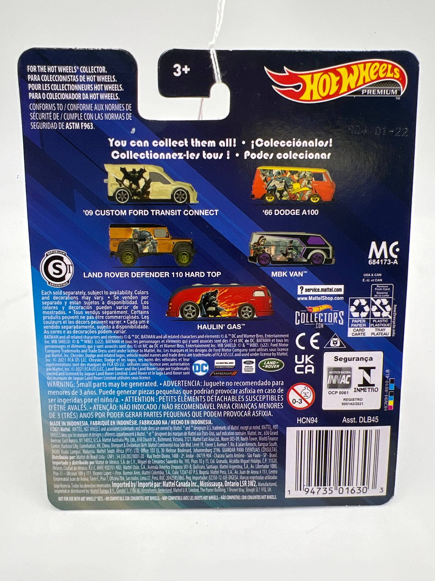 2022 Hot Wheels DC #5 Haulin Gas Batman Red 271A