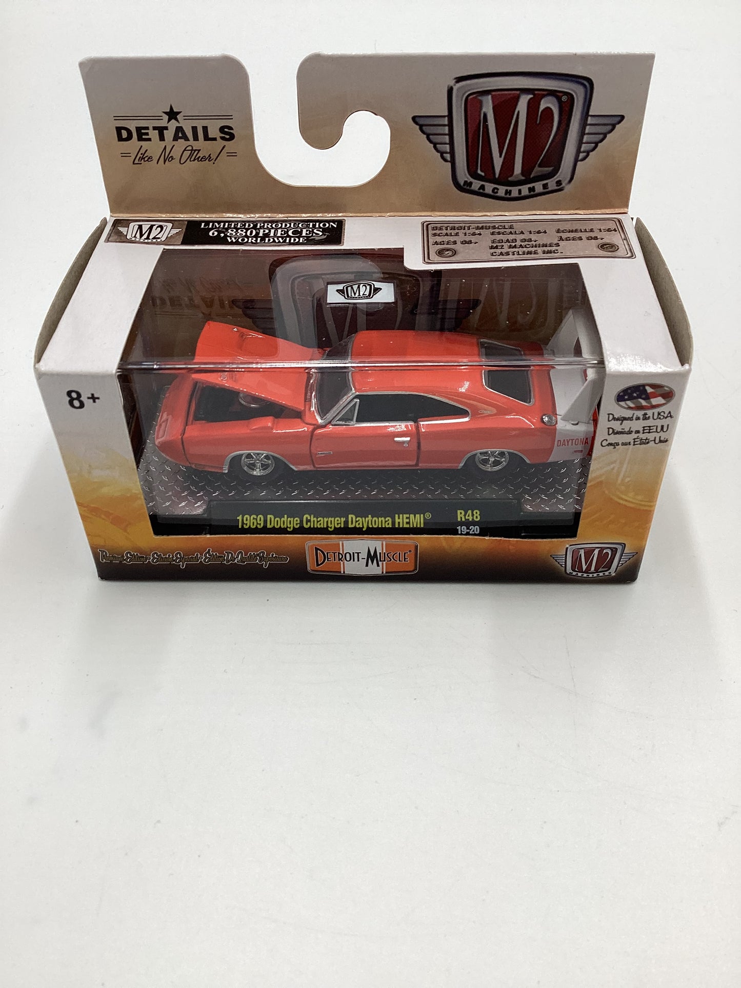 M2 Machine Detroit Muscle 1969 Dodge Charger Daytona Hemi Orange R48