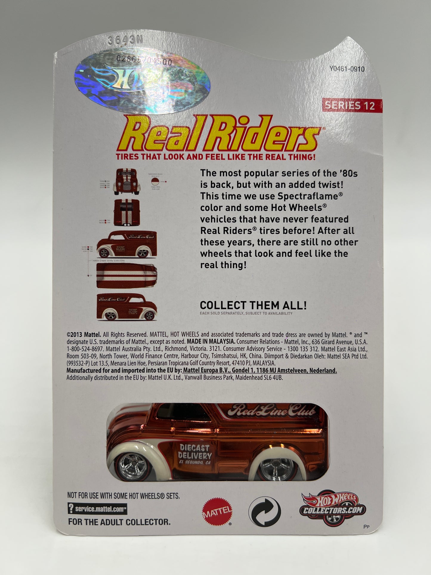 Hot Wheels RLC Real Riders Series 12 #4 2865/4500 Dairy Delivery Orange W/Protector