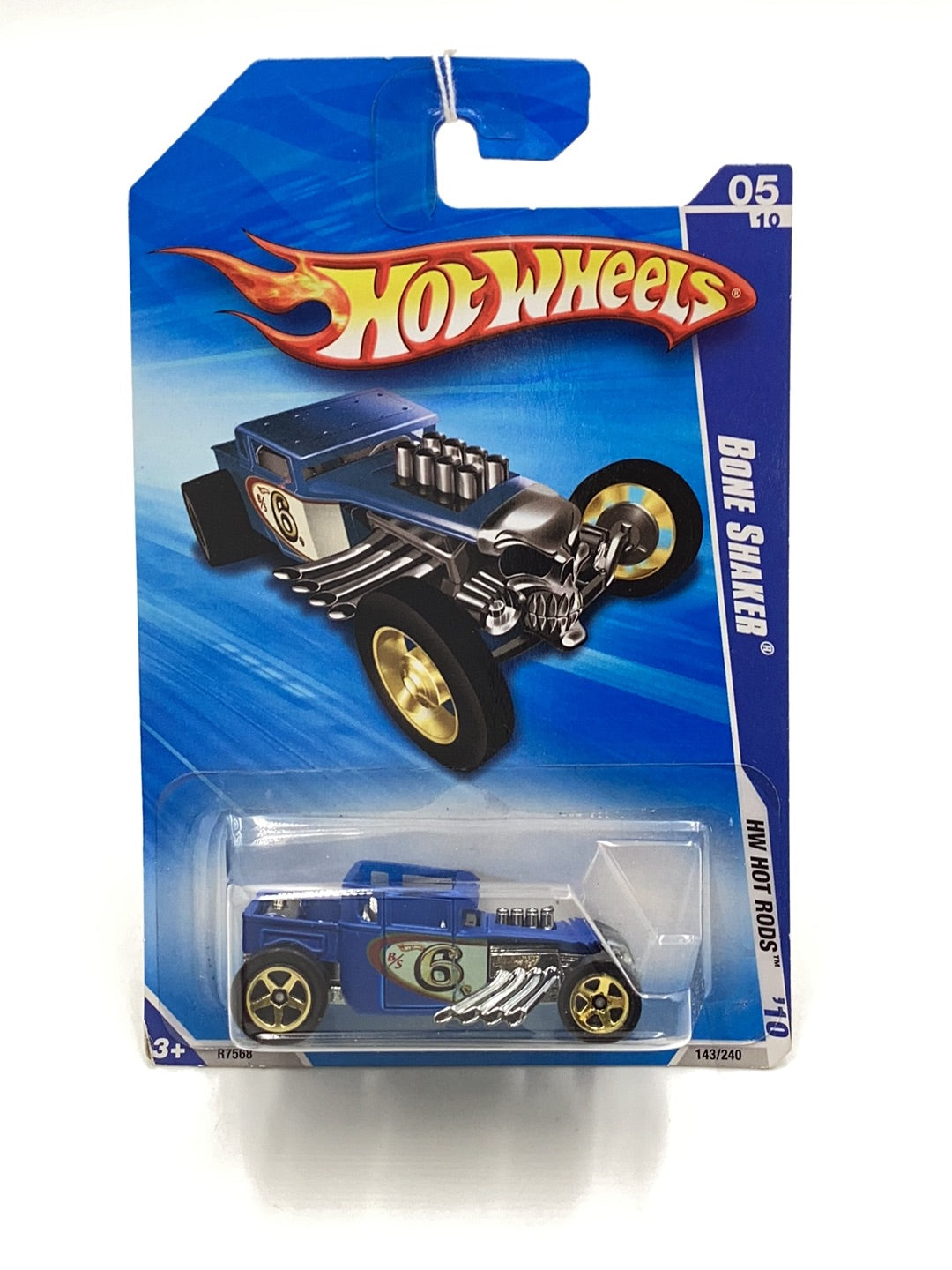 2010 Hot Wheels Hot Rods #143 Bone Shaker blue 56C