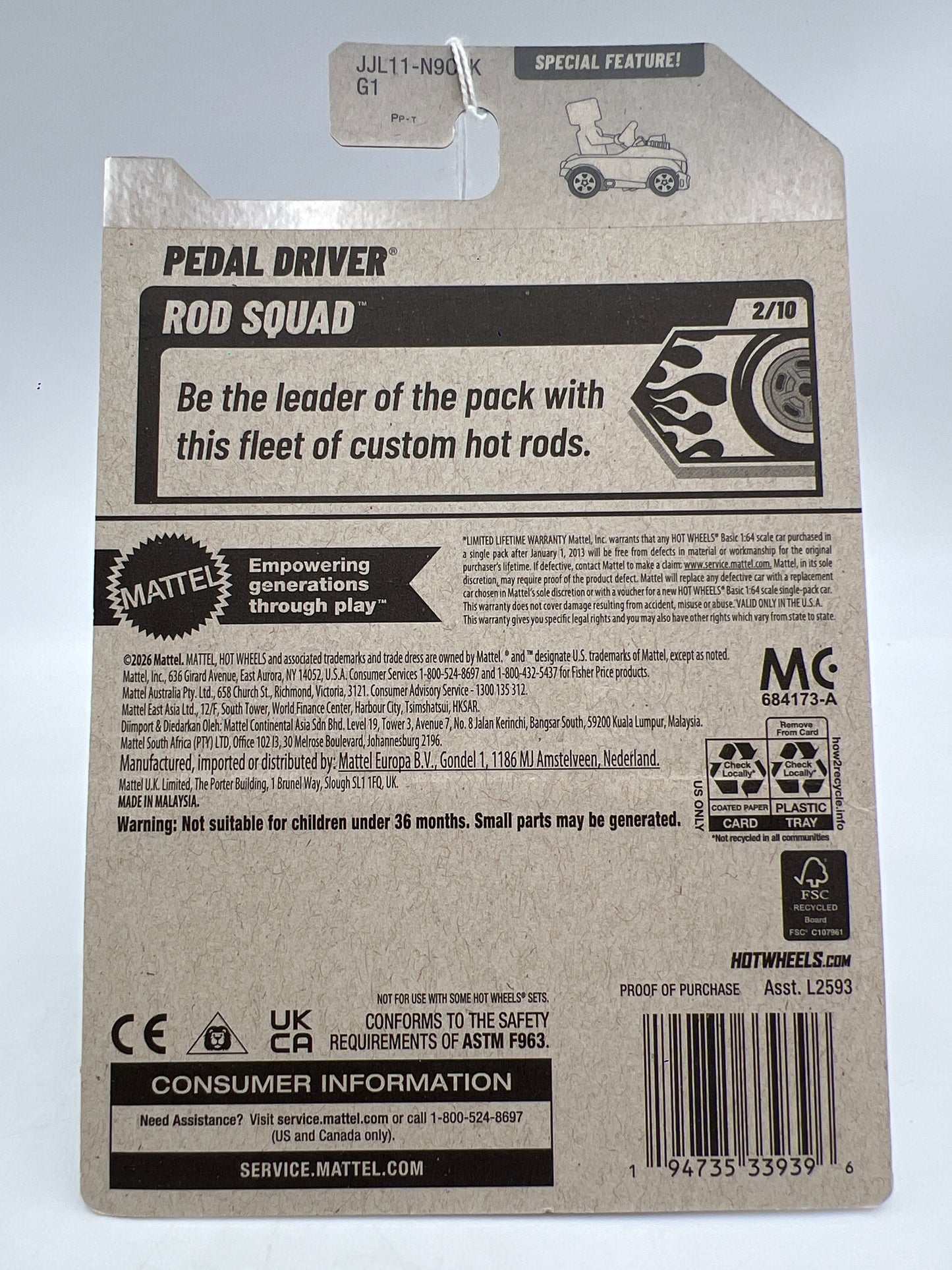 2026 Hot Wheels K Case #118 Pedal Driver Red