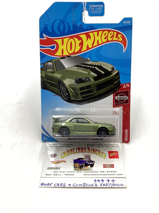 2019 hot wheels #45 Nissan Skyline GT-R BNR34 82B