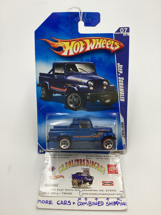 2009 Hot Wheels #123 Jeep Scrambler Blue Redline Tires Walmart Exclusive 237F