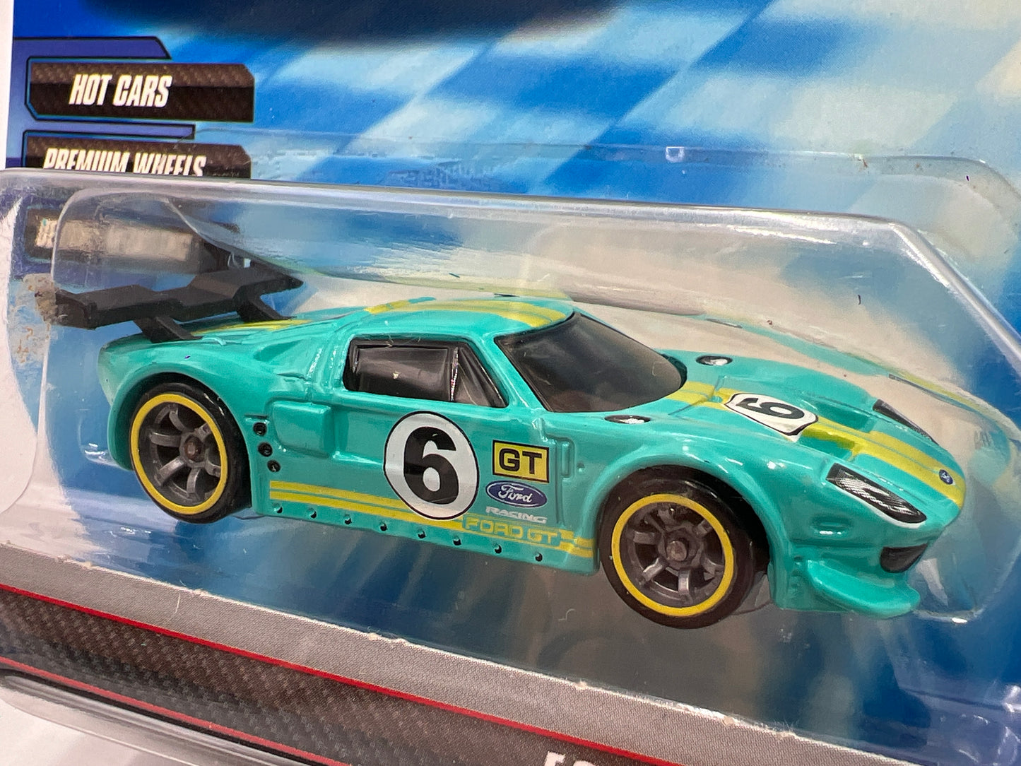 Hot Wheels Premium Speed Machines Ford GT LM Teal Card Not Perfect