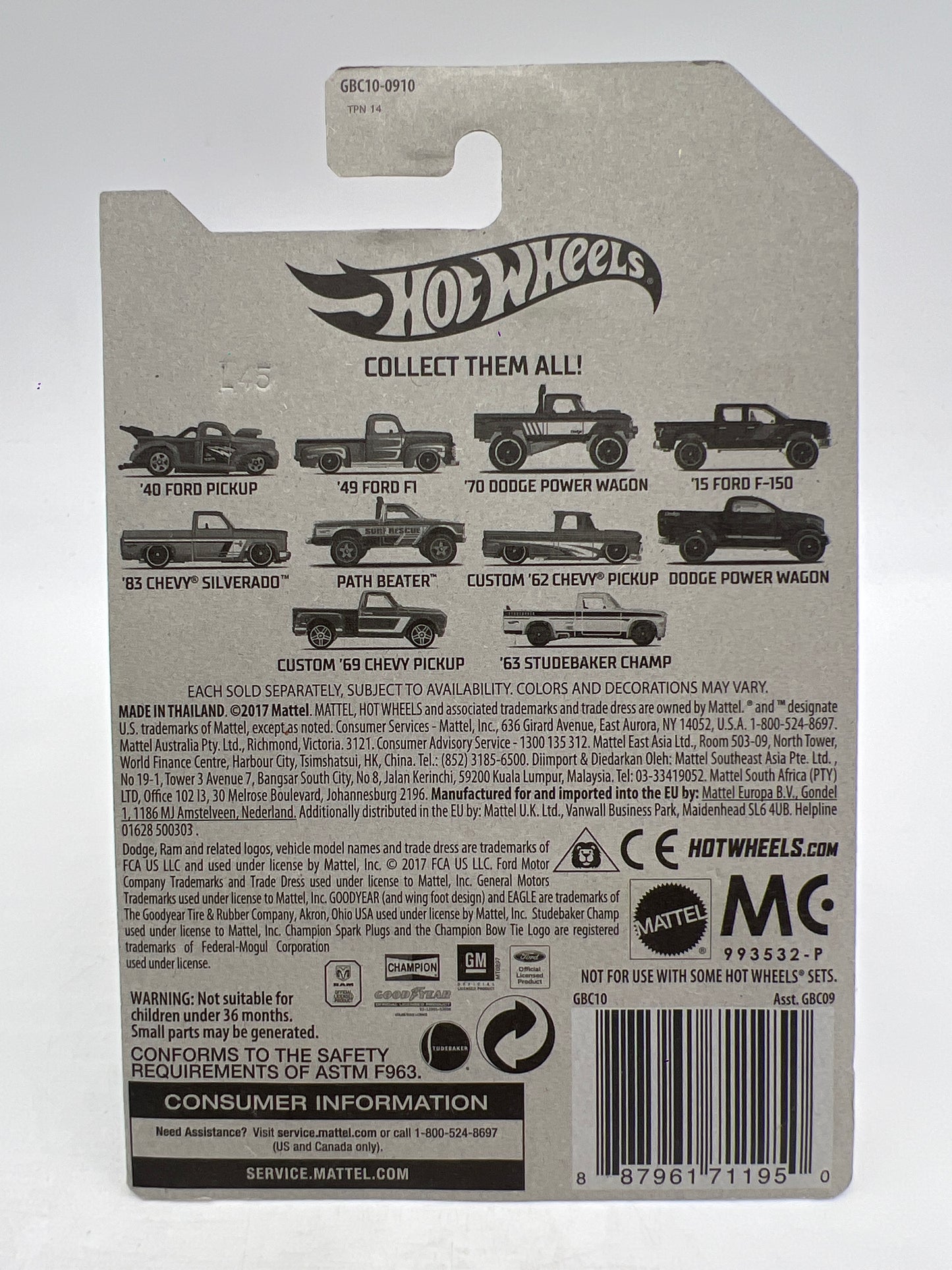 Hot Wheels Walmart Exclusive American Truck Series #5 83 Chevy Silverado Yellow W/Protector