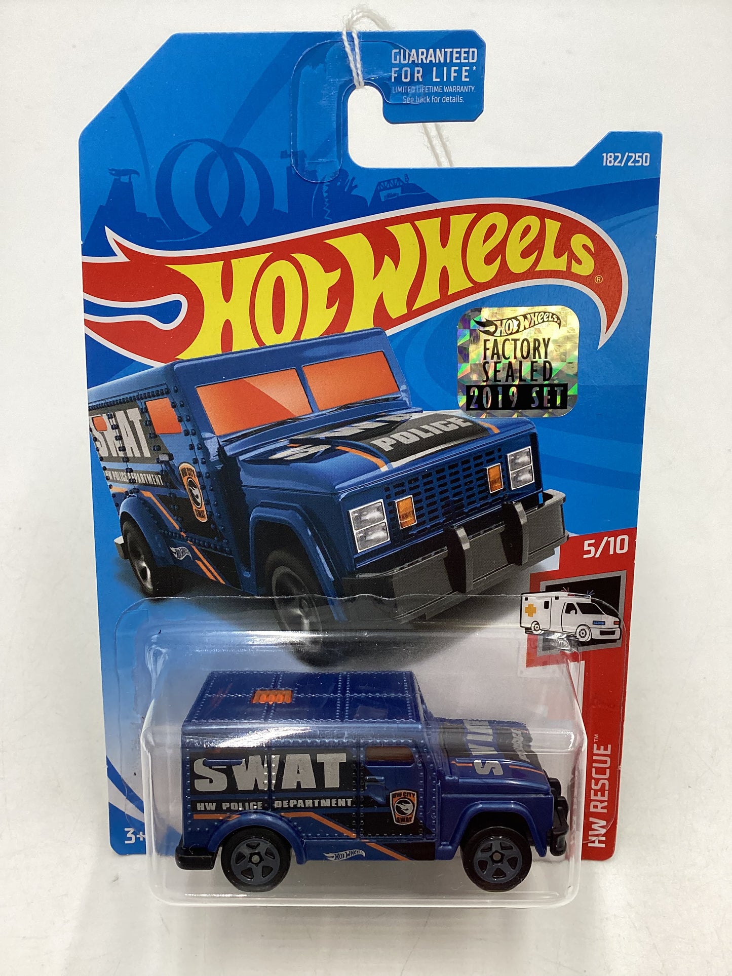 2019 HOT WHEELS  TREASURE HUNT Factory Sealed HW Armored Truck Blue #182 276H