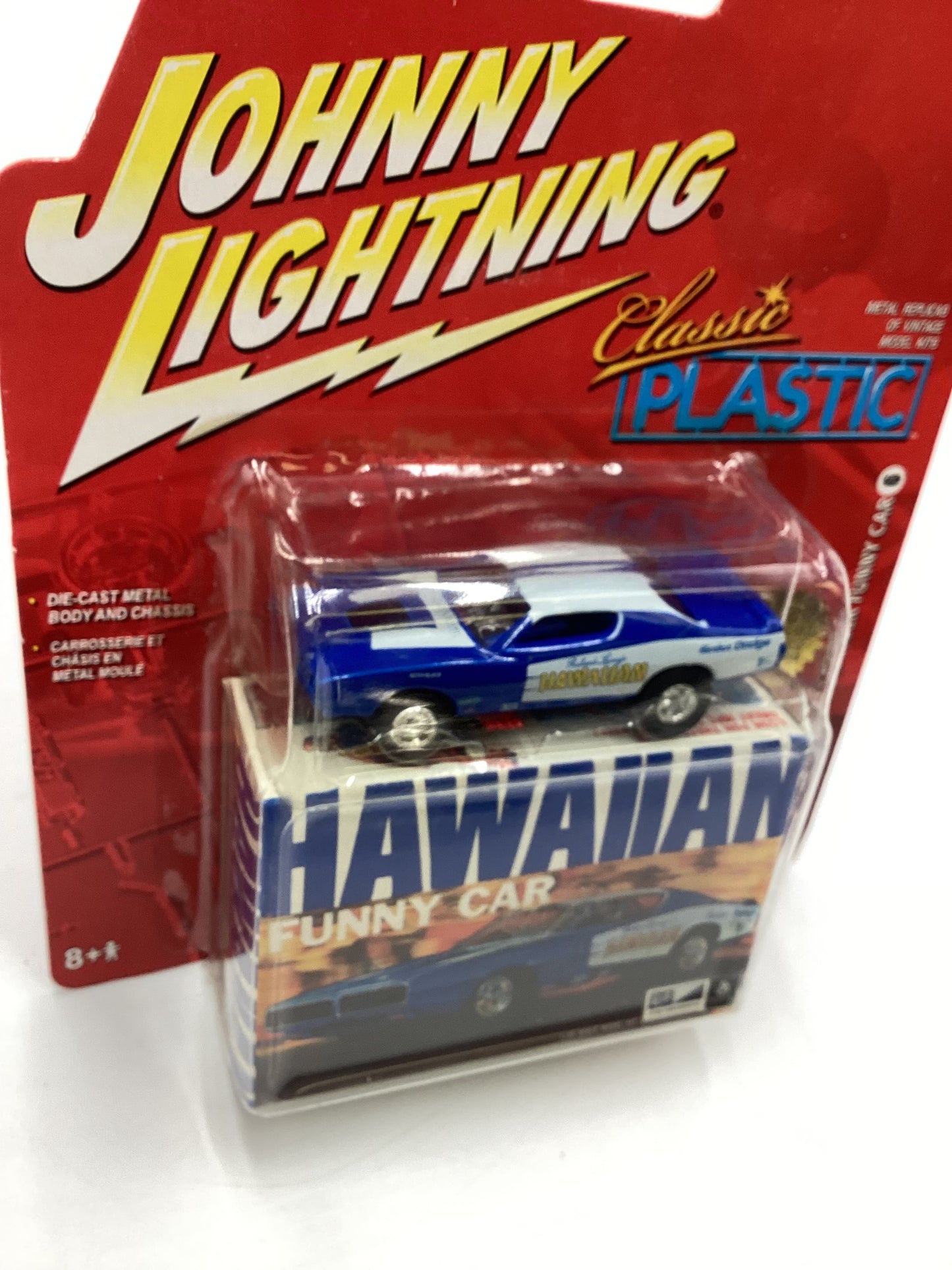 Johnny Lightning Classic Plastic #6 Dodge Charger Funny Car Blue 231D