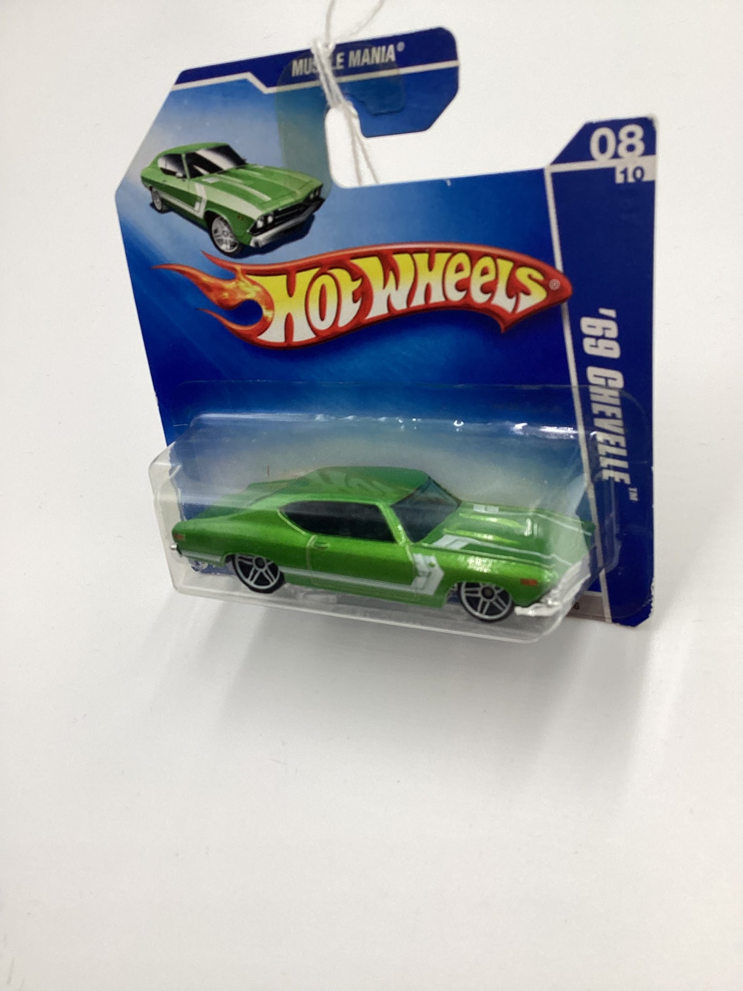 2009 Hot Wheels #084 69 Chevelle Green Short Card 5F