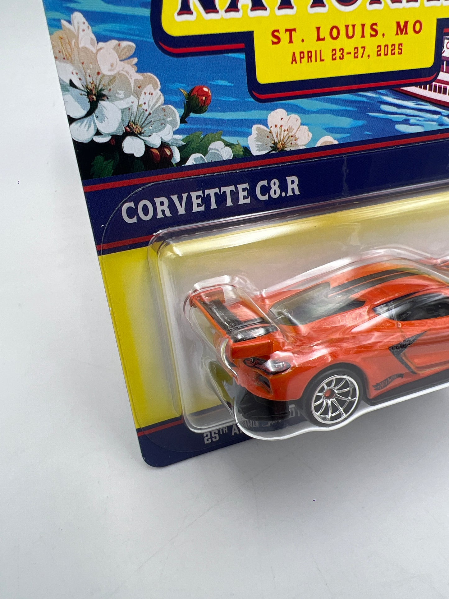 2025 Hot Wheels 25th Annual Collectors Nationals Corvette C8.R Orange W/Protector