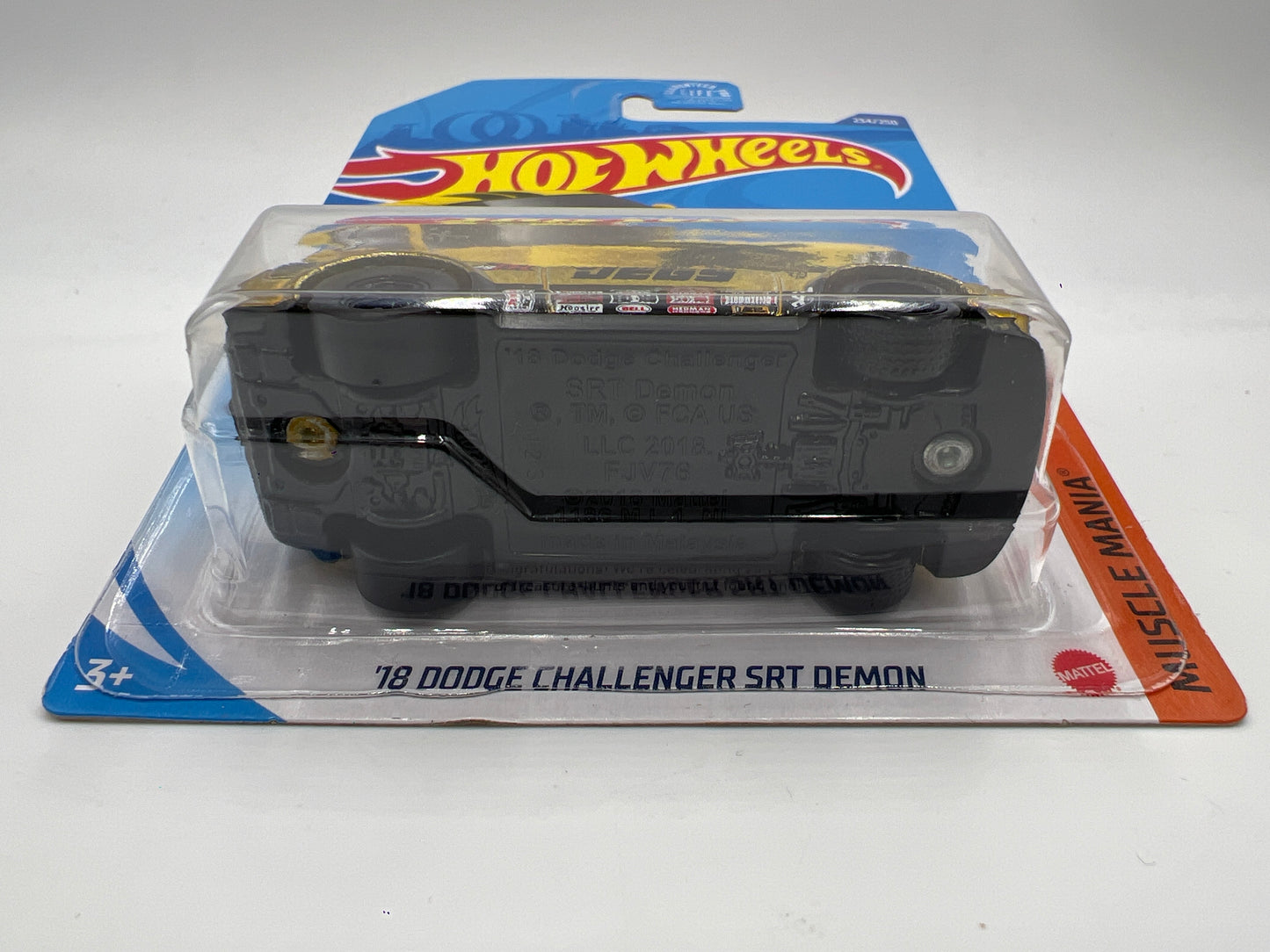 2020 Hot Wheels Super Treasure Hunt #234 18 Dodge Challenger SRT Demon Gold JEGS W/ Protector