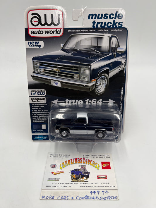 Auto World Muscle Trucks Release 5 Version A 1985 Chevy Silverado 10 Fleetside Dark Blue 184D