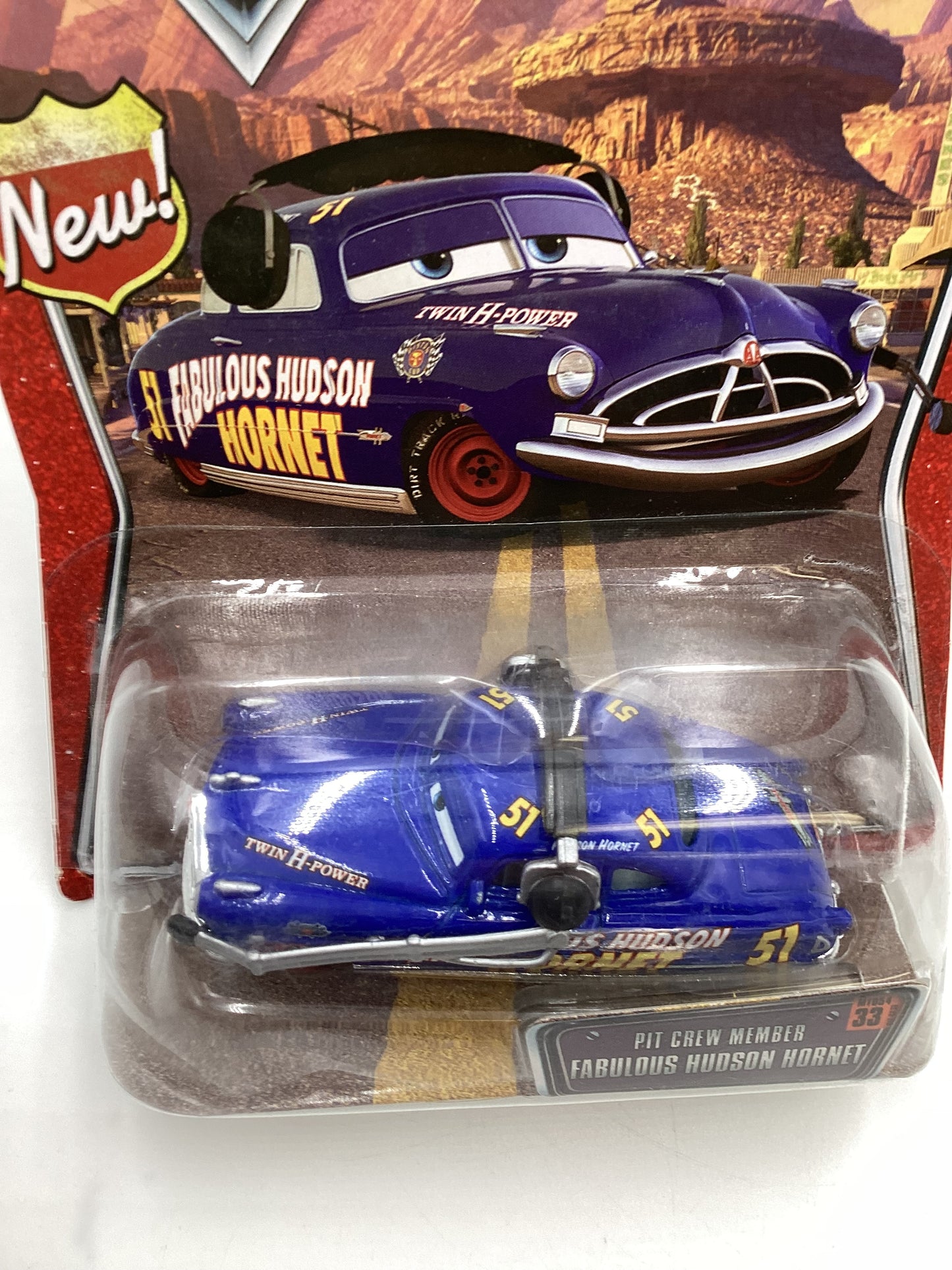 Disney Pixar The World of Cars #33 Pit Crew Member Fabulous Hudson Hornet Blue