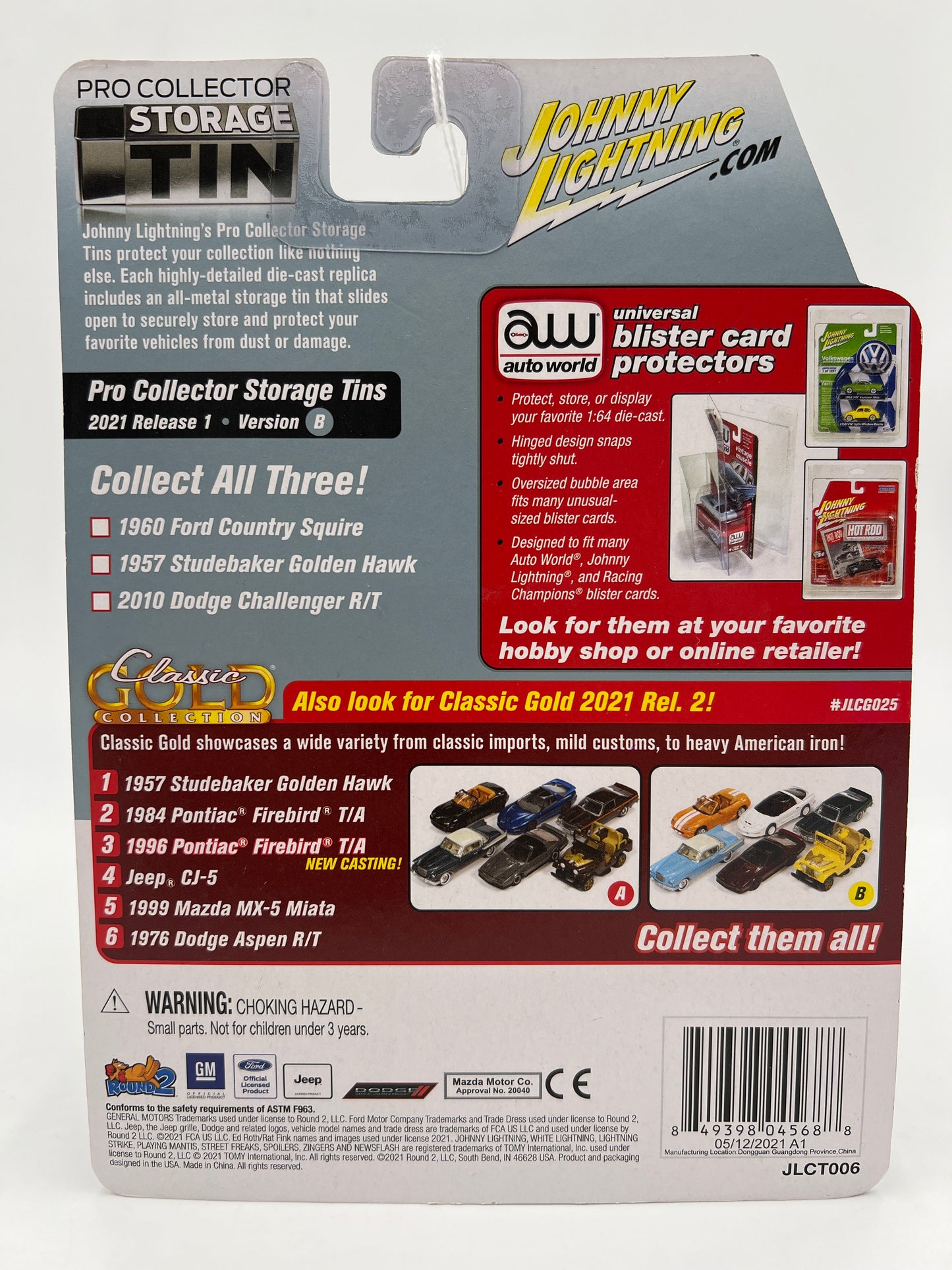 Johnny Lightning Storage Tin Release 1 Version B #3 2010 Dodge Challenger R/T Pink 229F