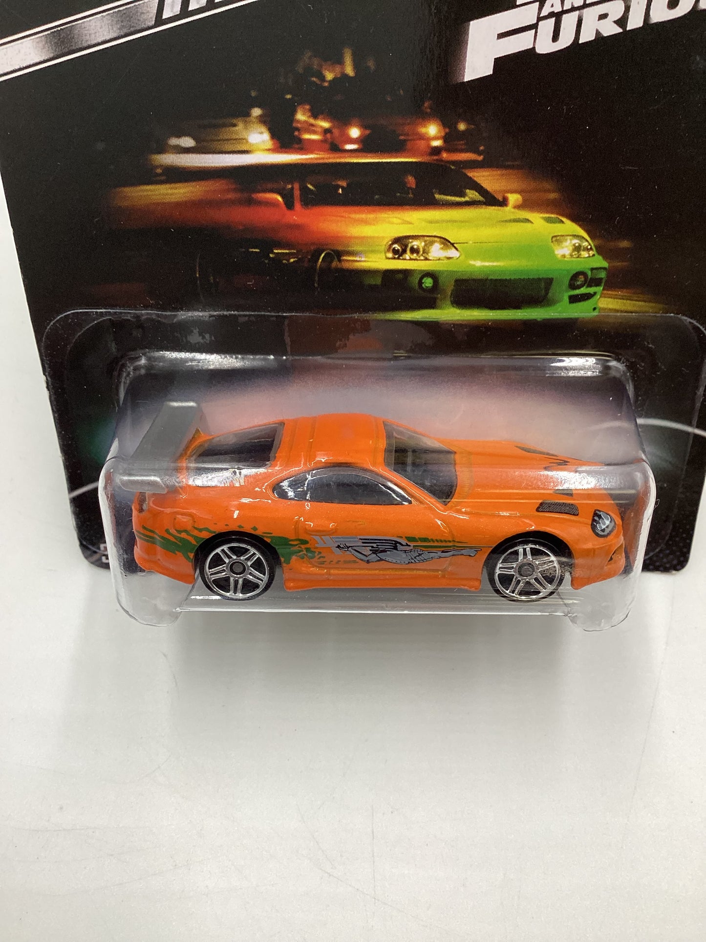 2013 Hot wheels Fast and Furious #2 Toyota Supra with Silver Wing W/ protector