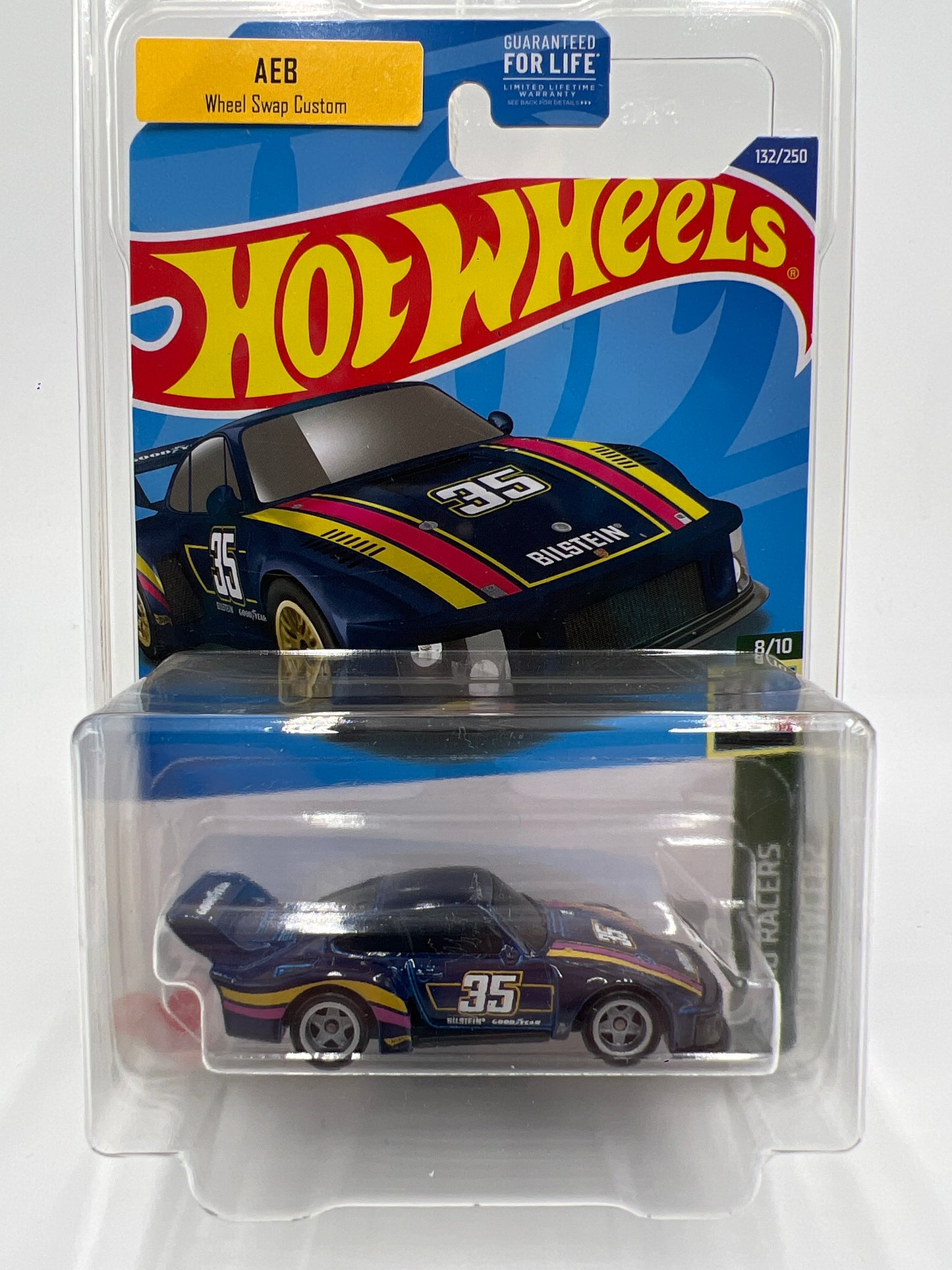 Hot Wheels Porsche 935 Dark Blue Wheel Swap Custom On Card W/Protector SR