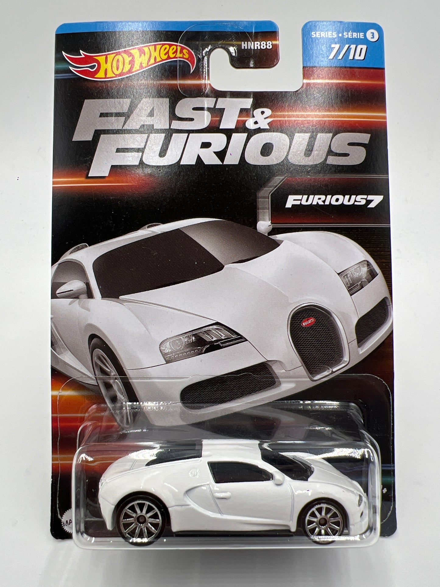 Hot Wheels Fast & Furious Series 3 #7 Bugatti Veyron White W/Protector