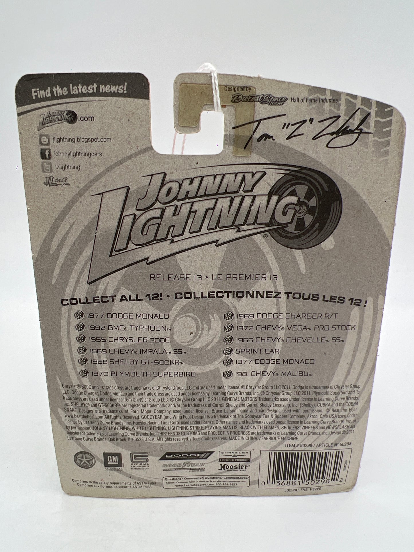 Johnny Lightning Small Card 1965 Chevy Chevelle SS Light Blue 216L