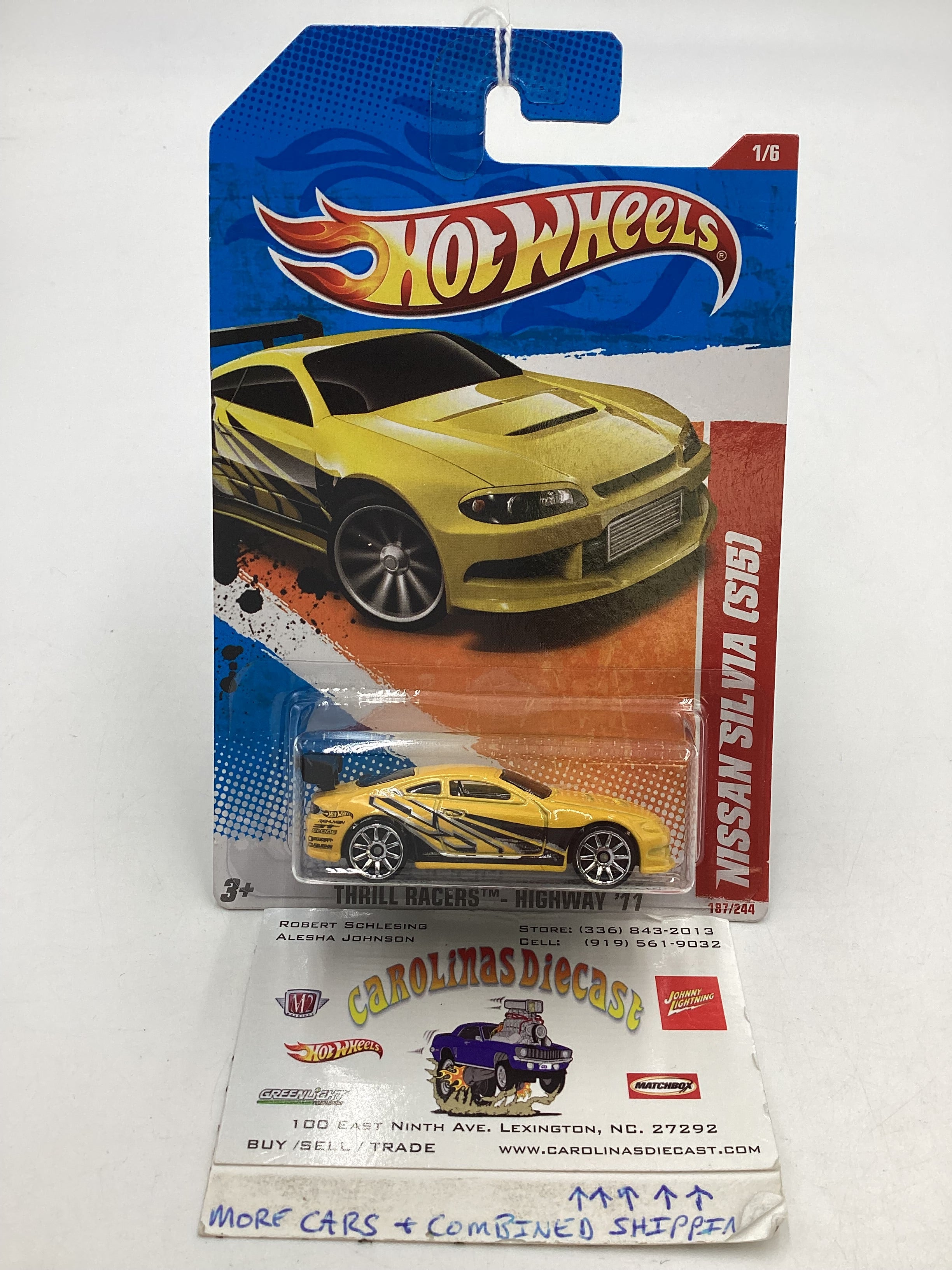 2011 Hot Wheels #187 Yellow Nissan Silvia S15 83H – carolinasdiecast