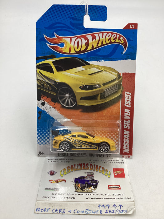 2011 Hot Wheels #187 Yellow Nissan Silvia S15 83H