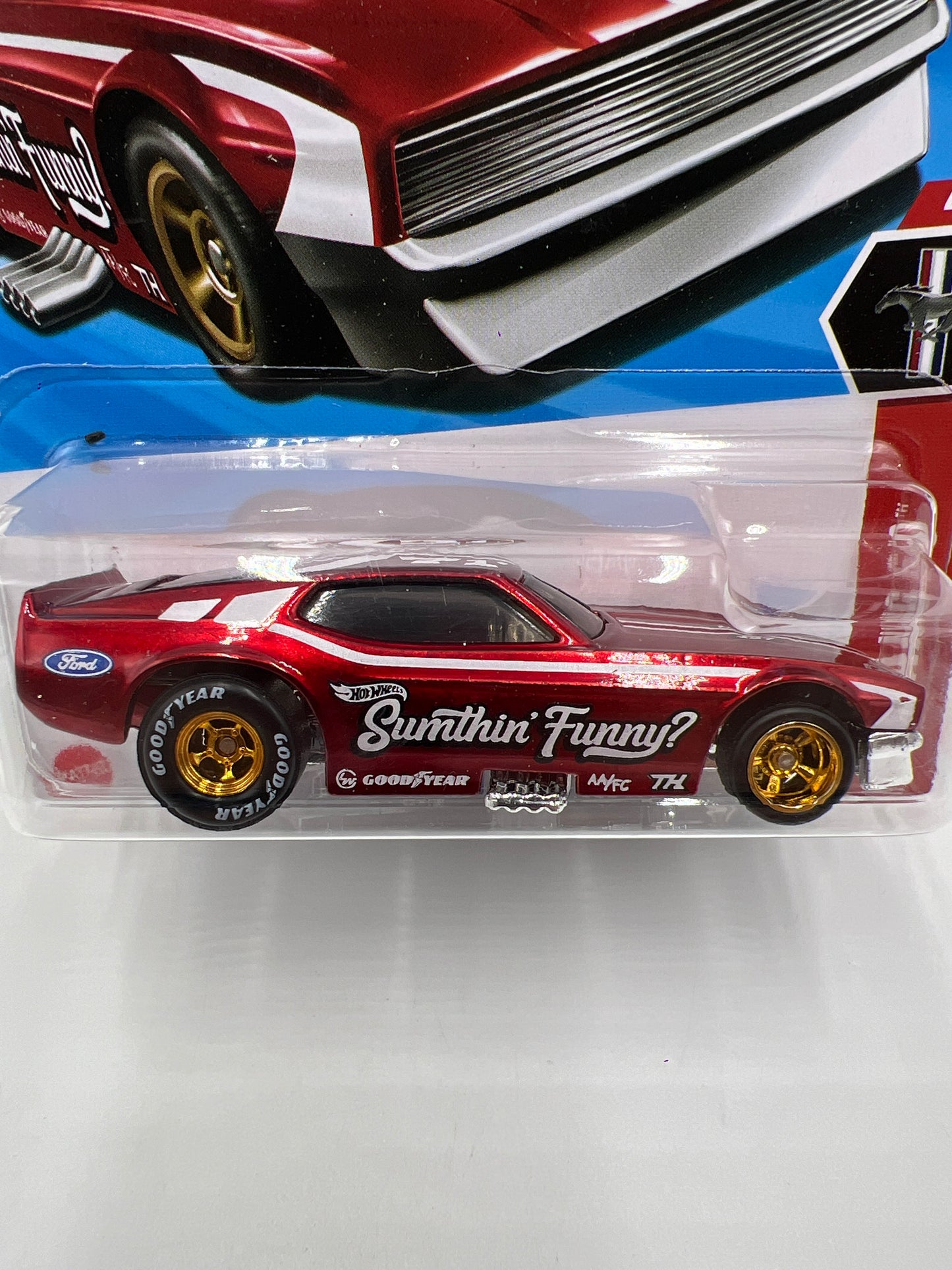 2025 Hot Wheels H Case Super Treasure Hunt #175 71 Mustang Funny Car Red W/Protector #1