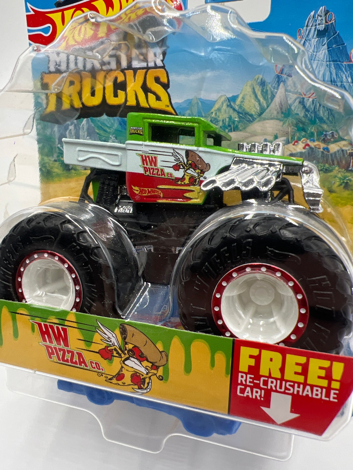 2021 Hot Wheels Monster Trucks Fast Foodie #47 HW Pizza Co Bone Shaker 129F