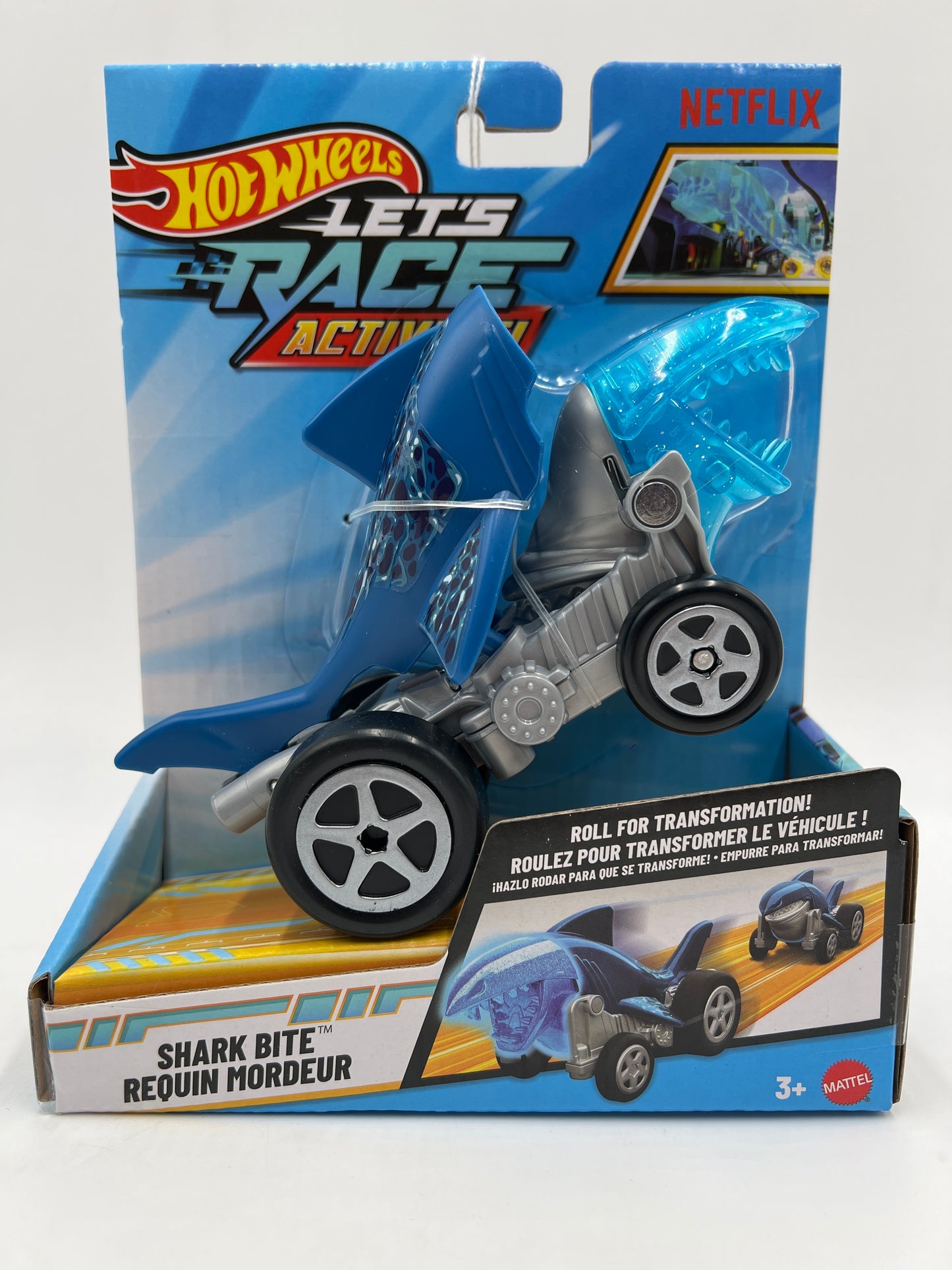 Hot Wheels 1/32 Scale Lets Race Activate Shark Bite Blue