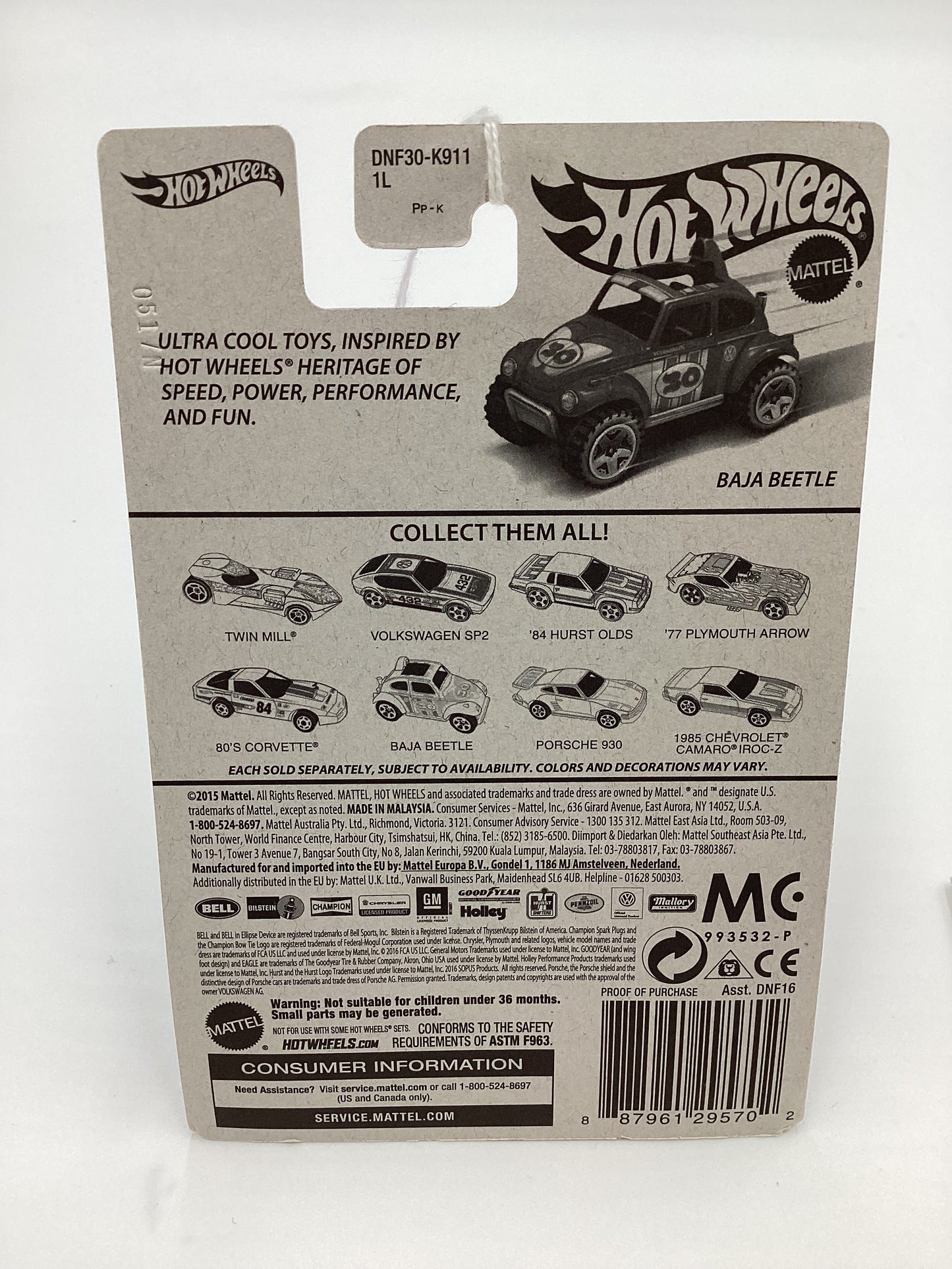 2016 Hot Wheels Target Heritage Retro DNF30 Baja Beetle Red 160A