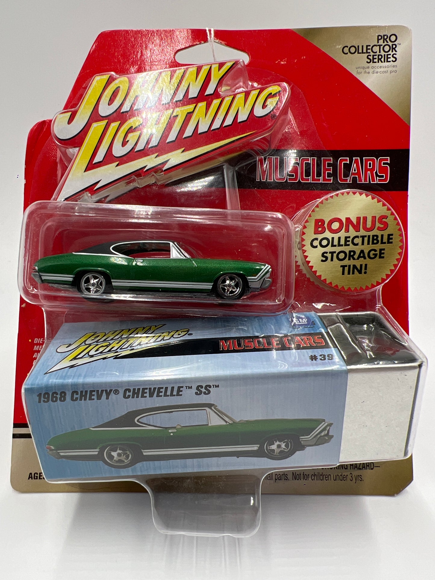 Johnny Lightning Pro Collector Series W/Storage Tin #39 1968 Chevy Chevelle SS Green 227B