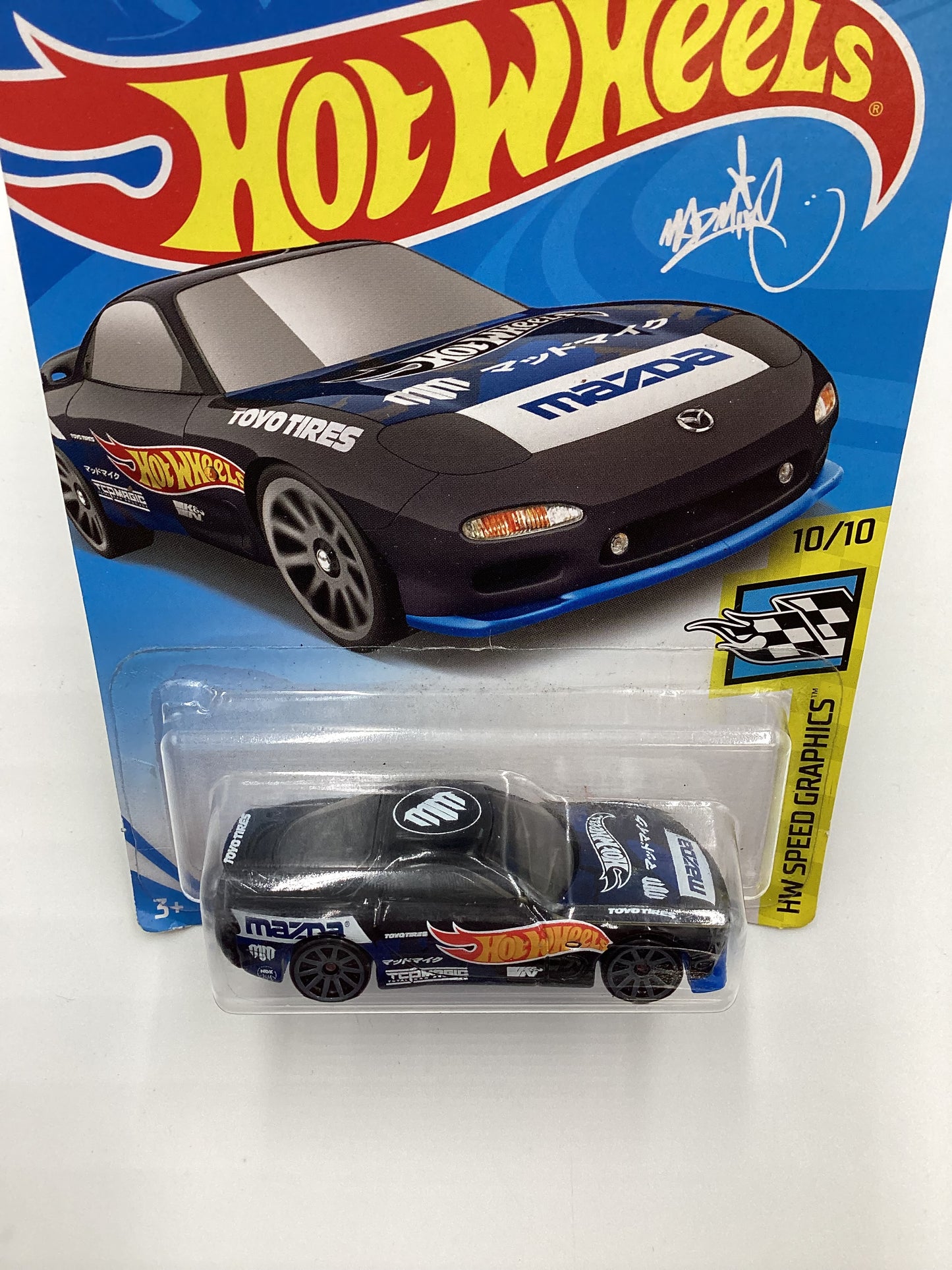 2019 Hot Wheels #27 95 Mazda RX-7 Max Mike Black 87C