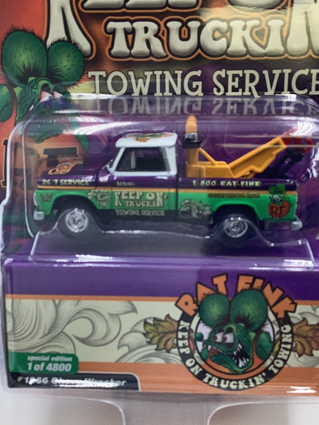 Johnny Lightning 1966 Chevy Wrecker Rat Fink MiJo exclusive 232F