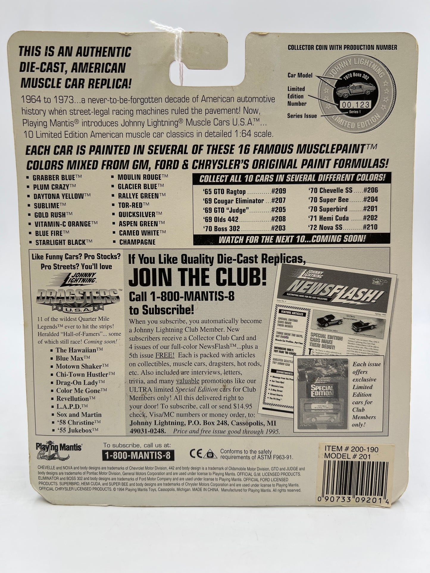 Johnny Lightning Muscle Cars USA Series 9 #523 1970 Plymouth Superbird 232G