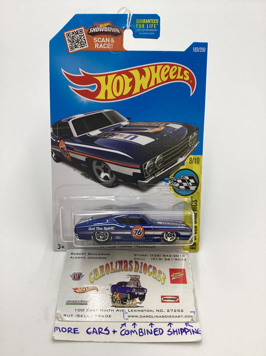 2016 Hot Wheels #183 69 Ford Torino Talladega Blue 76 29E