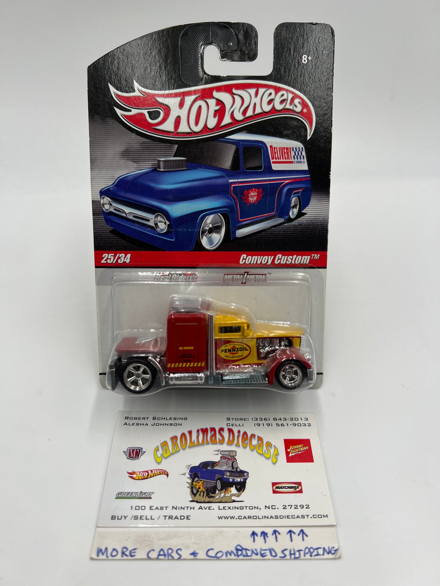 Hot Wheels Slick Rides Premium #25 Convoy Custom Yellow/Red Pennzoil W/Protector