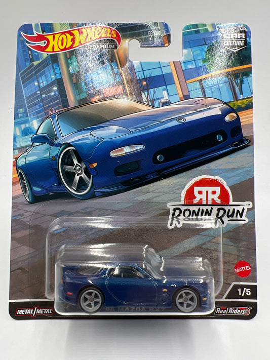 Hot Wheels Premium Ronin Run #1 95 Mazda RX7 Blue 258C