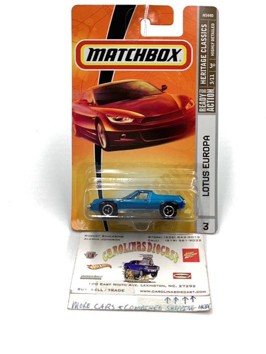 Matchbox 2009 #3 Lotus Europa blue 89E