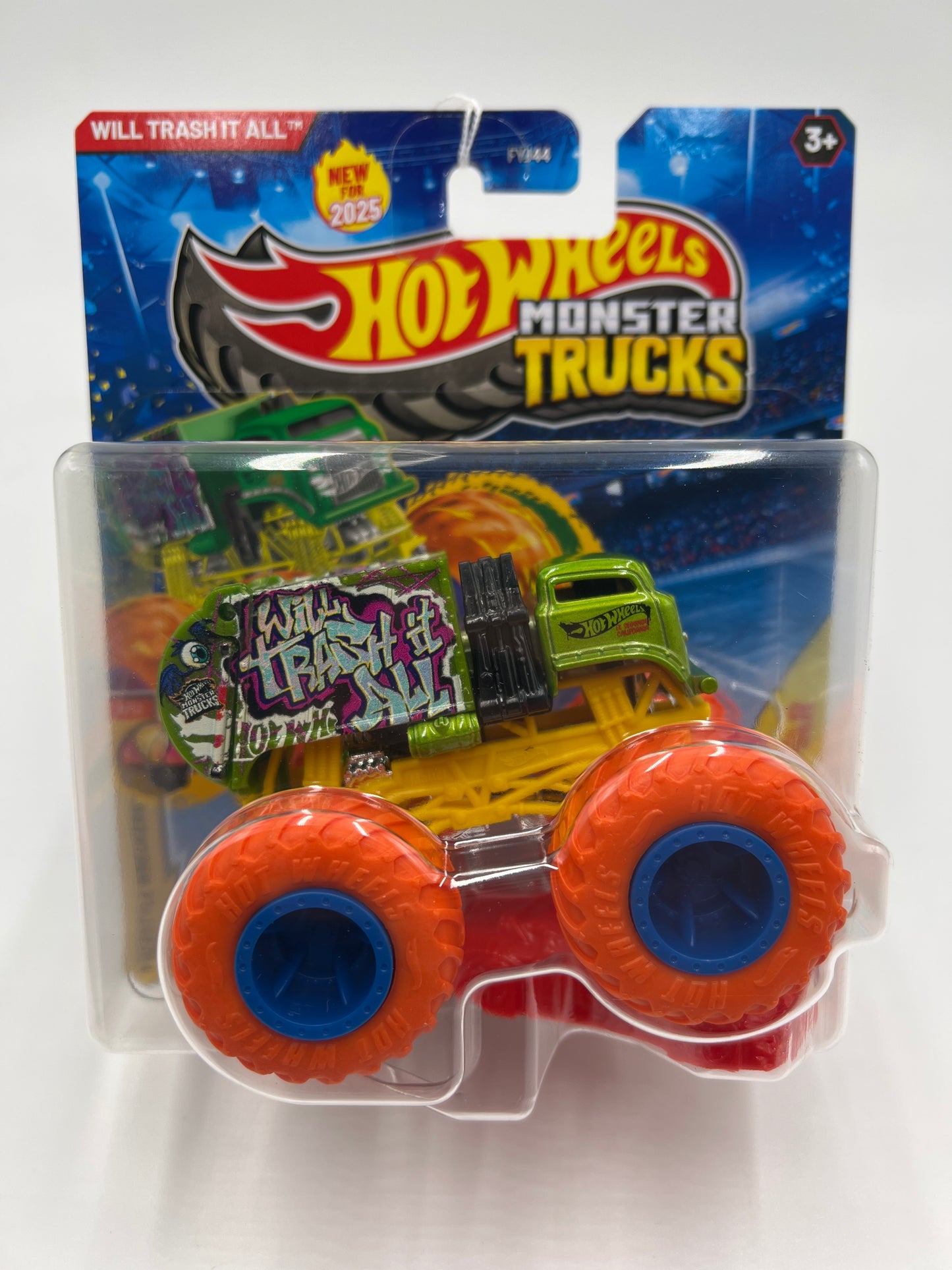 2025 Hot Wheels Monster Trucks Freestyle Wreckers #1 Will Trash It All Green 128E