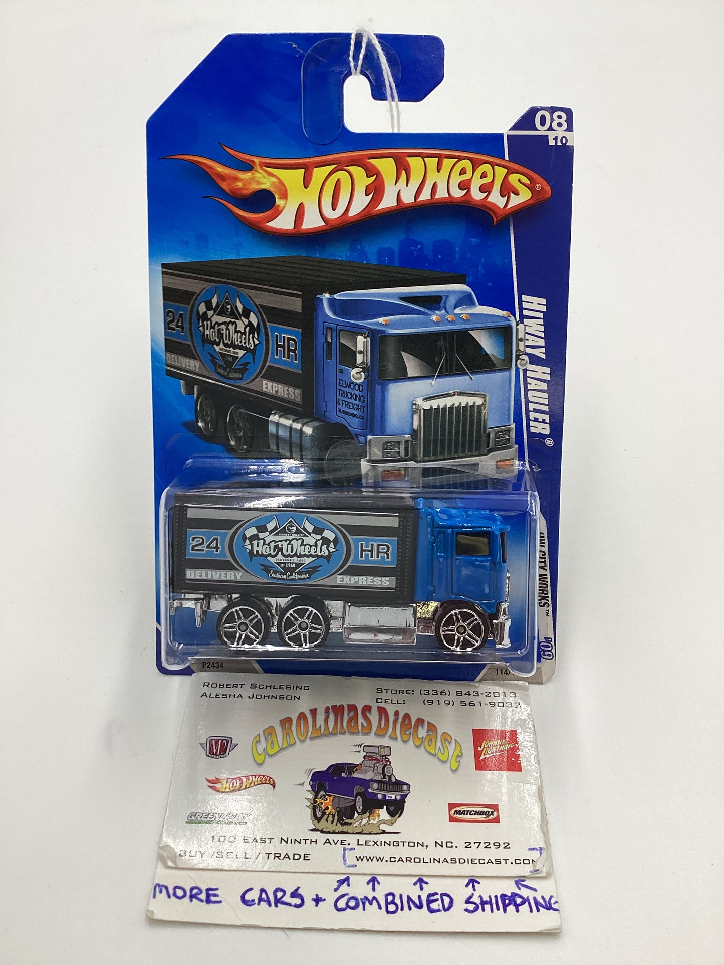 2009 Hot wheels #114 Hiway Hauler Blue 116D