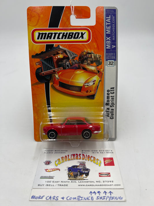 Matchbox MBX Metal Alfa Romeo Giulia Sprint GTA Red #32 66I