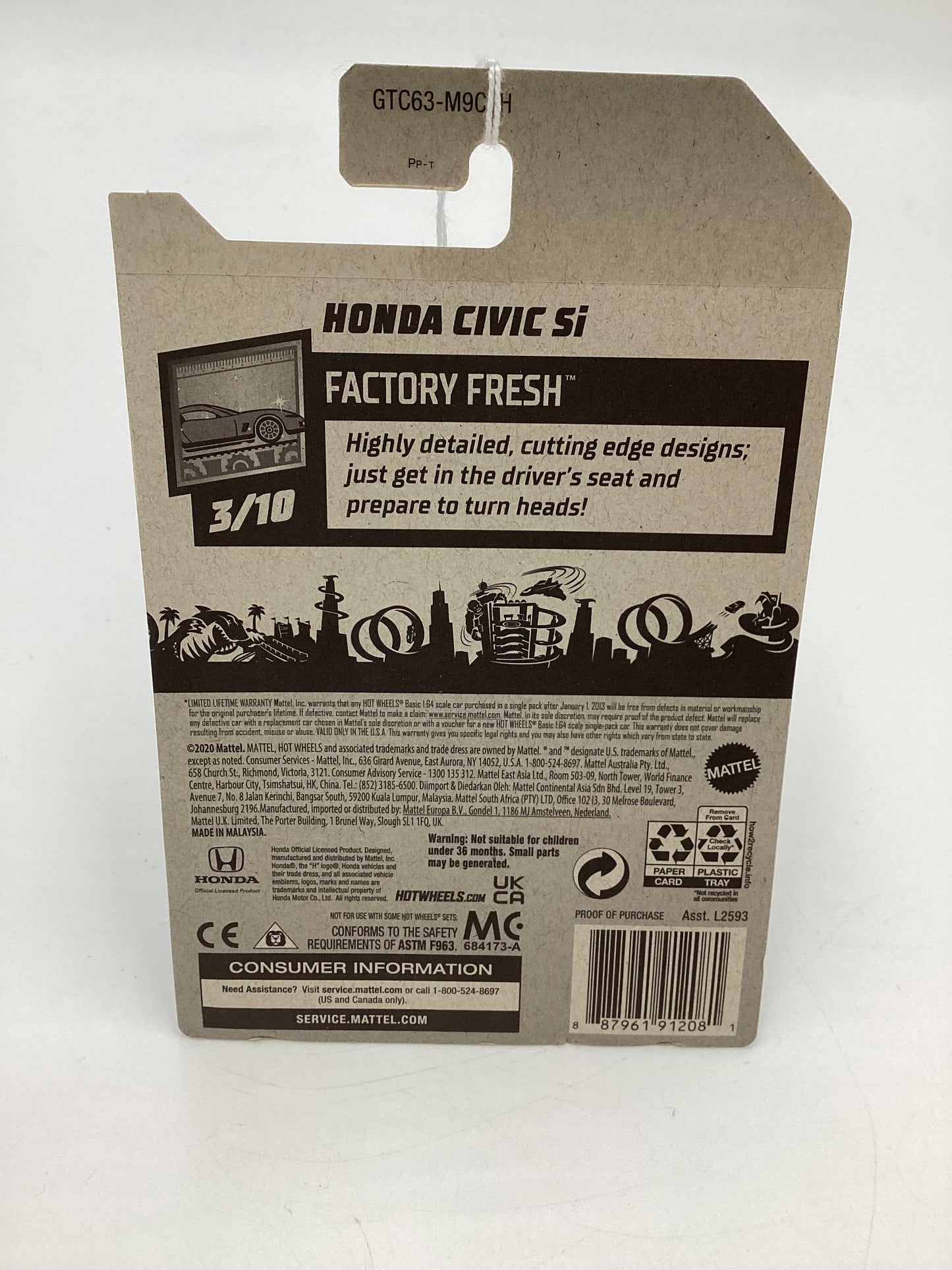 2021 Hot Wheels #63 Honda Civic Si Black