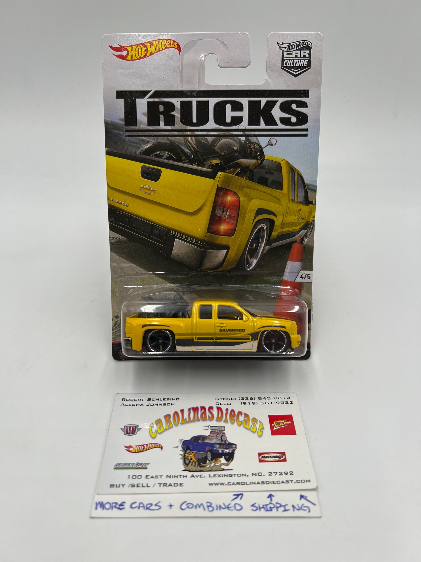 Hot Wheels Car Culture Trucks #4 Chevy Silverado Yellow W/Protector