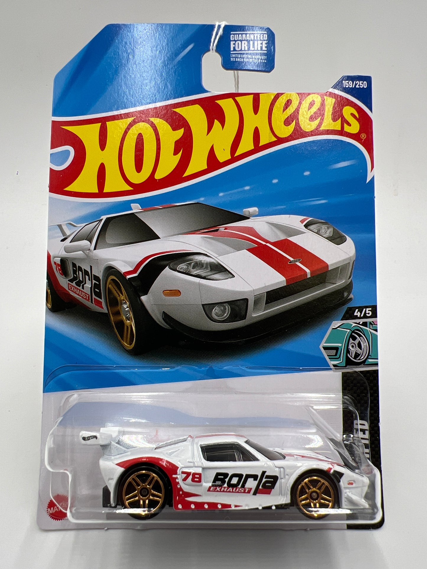 2025 Hot Wheels H Case Modified #159 Borla Ford GT White 23D