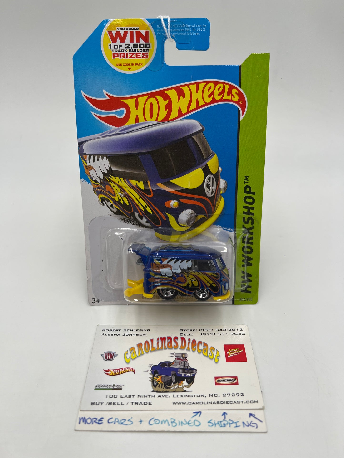 2014 Hot Wheels Workshop #201 Volkswagen Kool Kombi Blue 98A