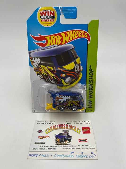 2014 Hot Wheels Workshop #201 Volkswagen Kool Kombi Blue 98A